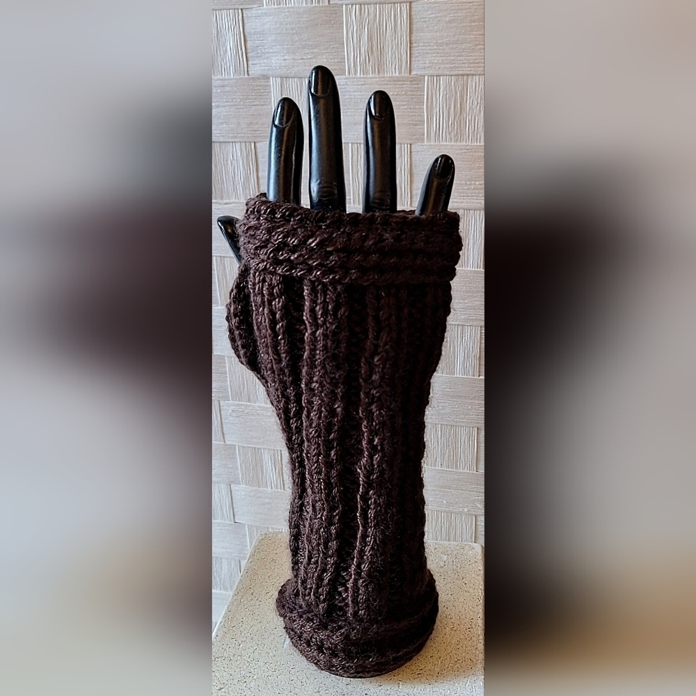 NWT Luxury Cashmere Blend Artisanal Fingerless Mittens - Picture 5 of 6